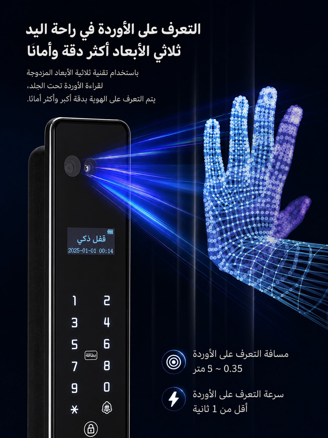 Facial Recognition Aluminum Profile Smart Lock - Image 7