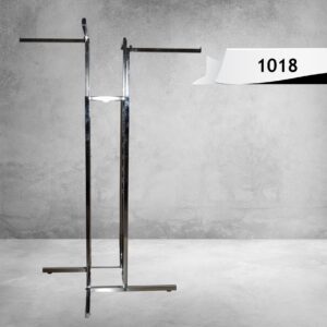Four-Sided Chrome Clothing Display Rack
