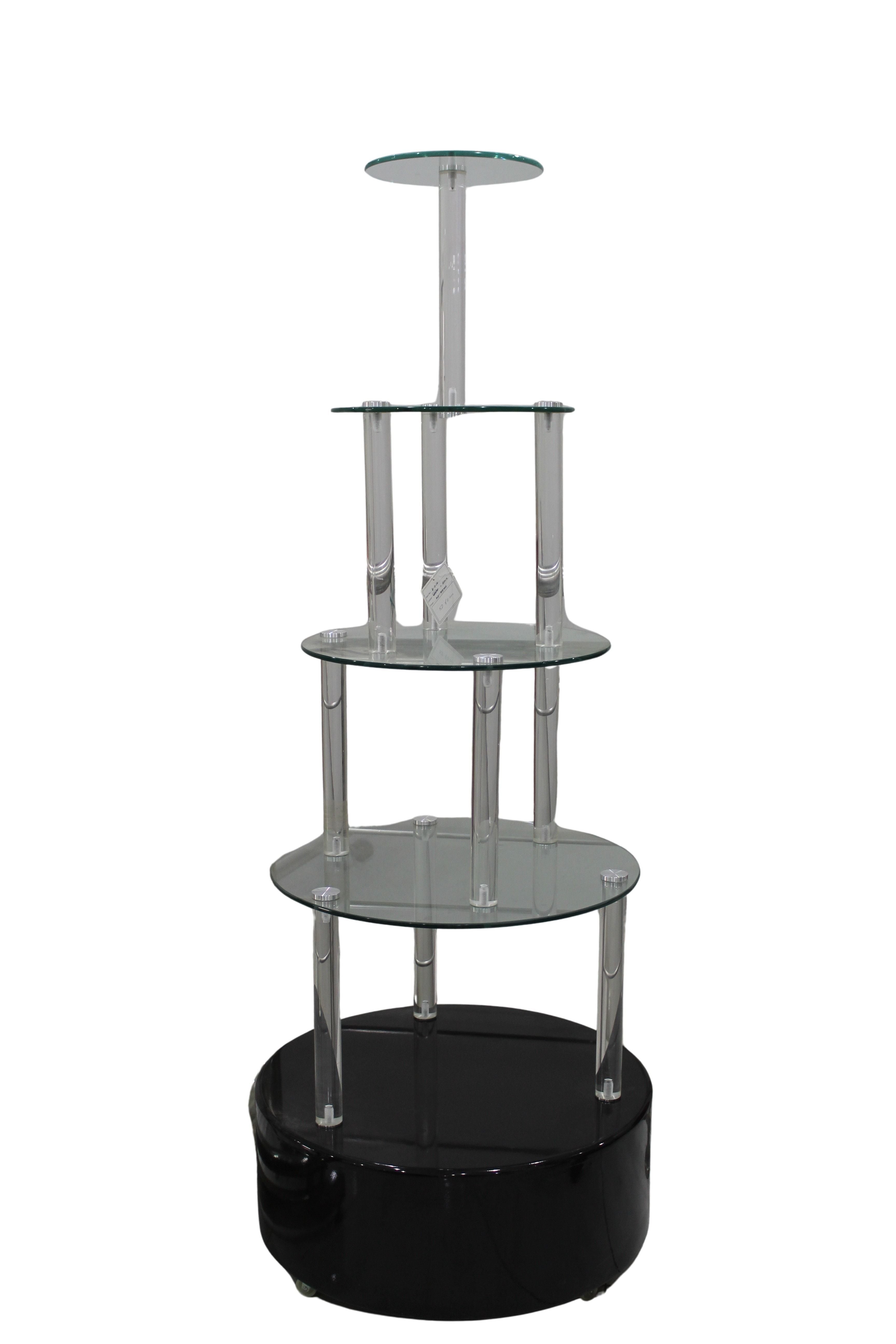 Glass Layer Display Stand with Acrylic (Black) - Image 2