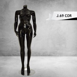 Headless Female Mannequin Glossy Black Color