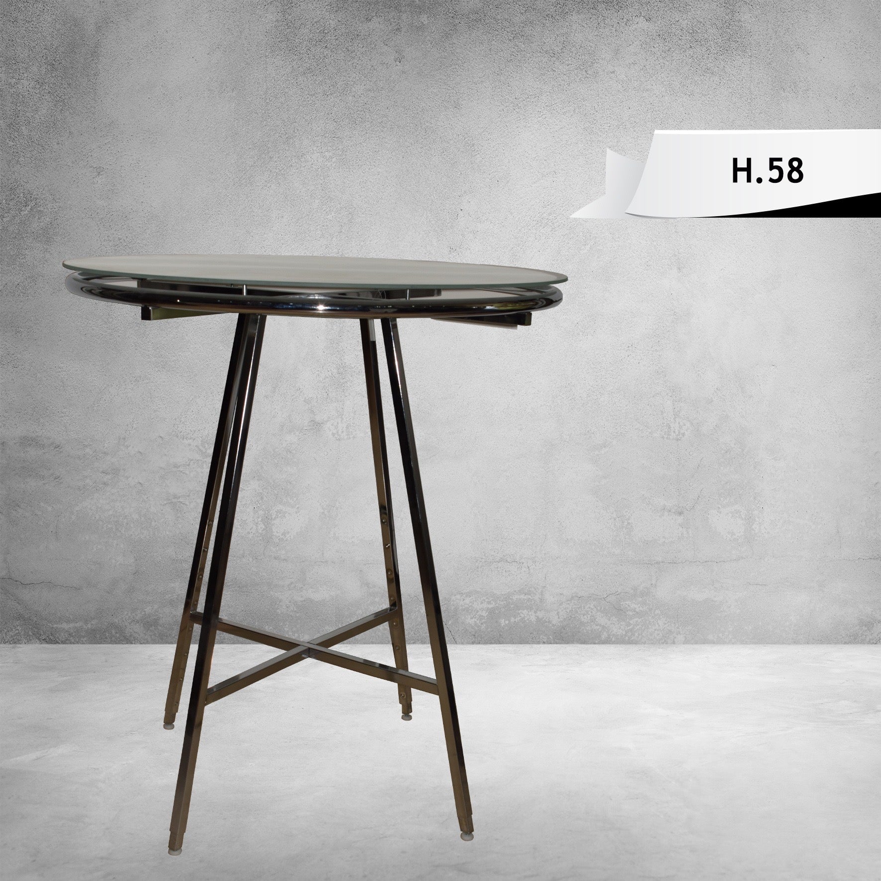Round Retail Display Table – Chrome Glass Top - Image 2