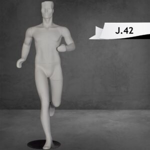 Running Male Mannequin Matte White Color