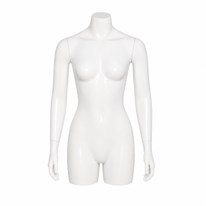 Half Body Female Mannequin Matte White